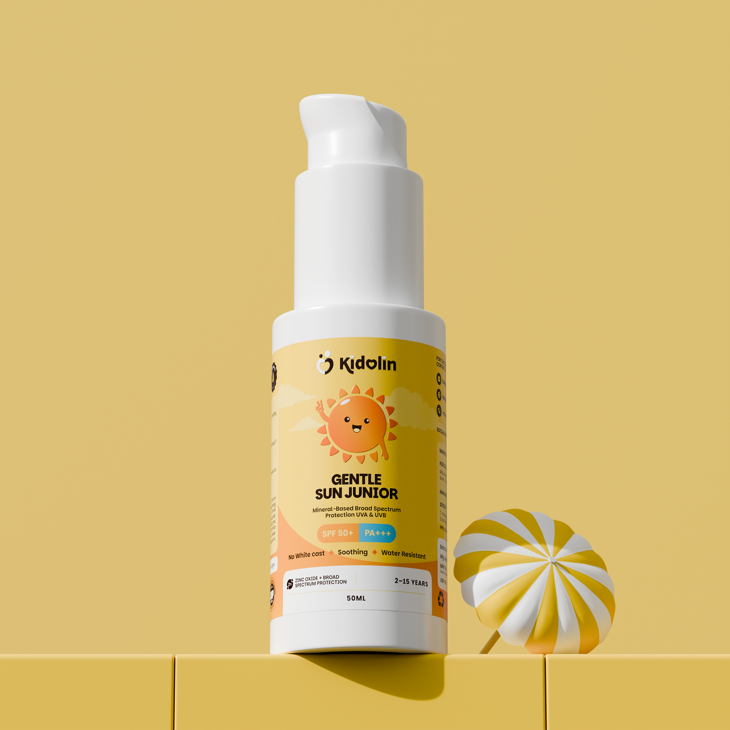 Gentle Sun Junior | SPF 50+ PA+++ Mineral Sunscreen | Zinc Oxide + Broad Spectrum Protection | 50ml