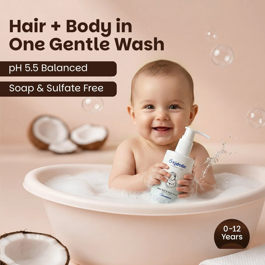 Kidolin Baby Essentials Duo | Hair & Body Wash + Soft Baby Lotion