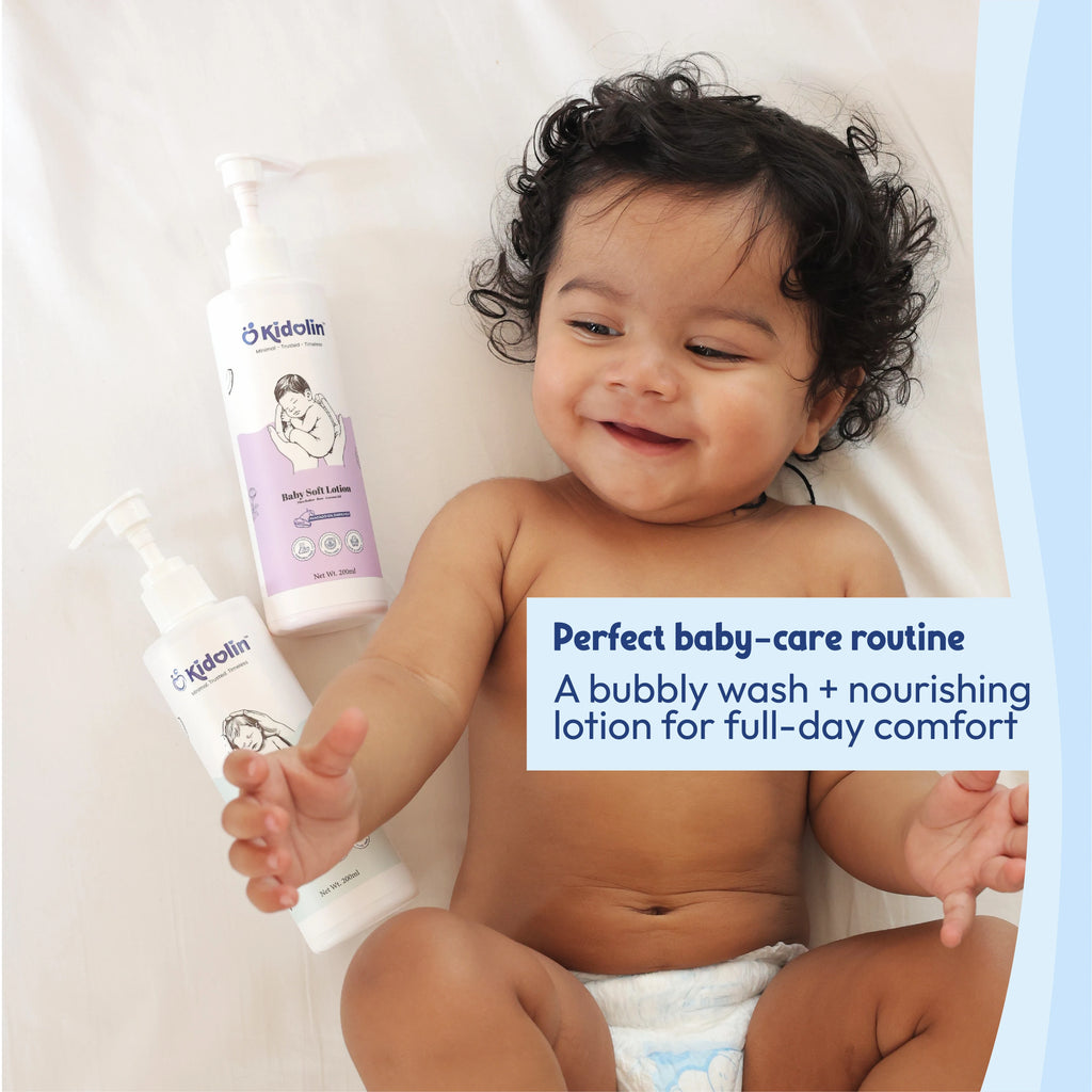 Kidolin Baby Care Combo – Soft Lotion + Hair & Body Wash